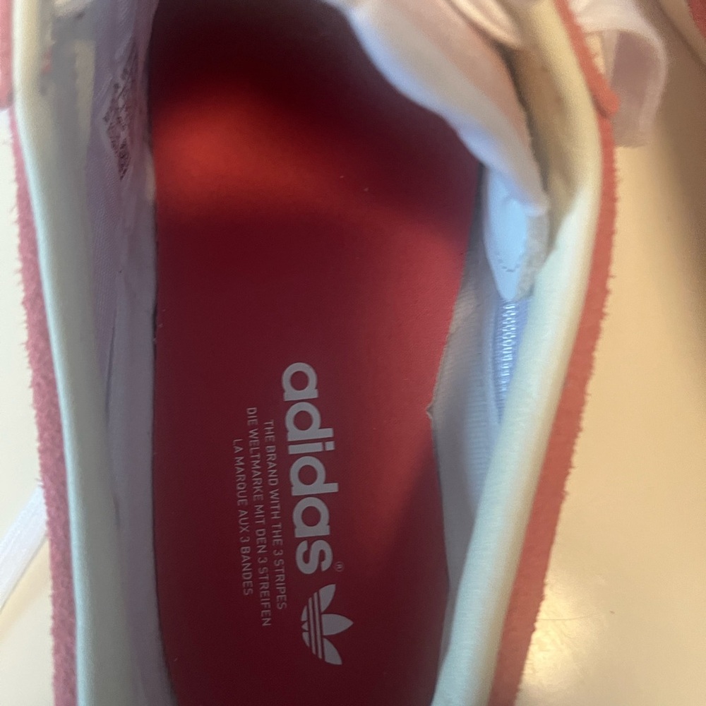 Adidas Gazelle Vintage Salmon Pink and White Shoes - Picture 6 of 7